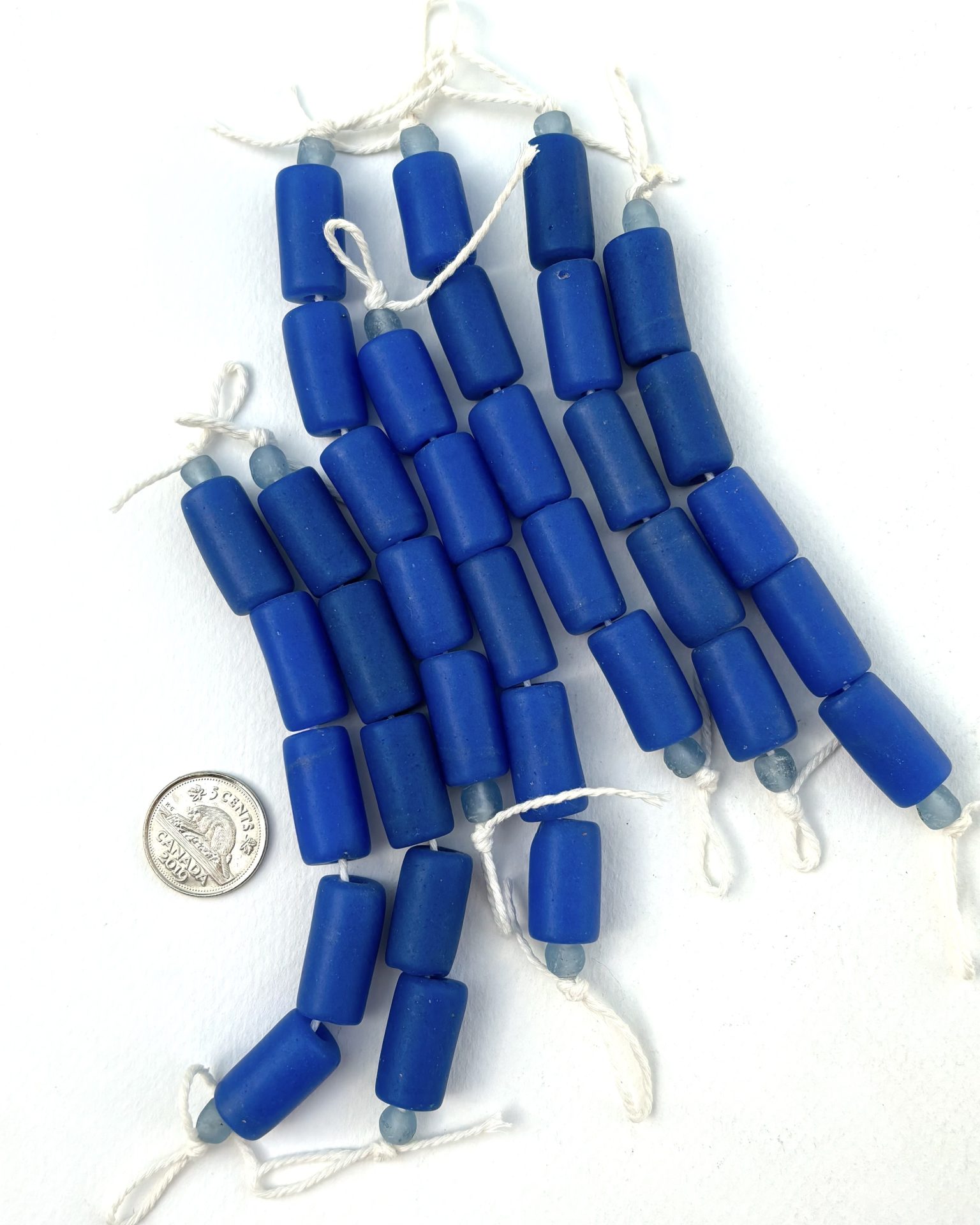 Large Tube Recycled Glass Beads