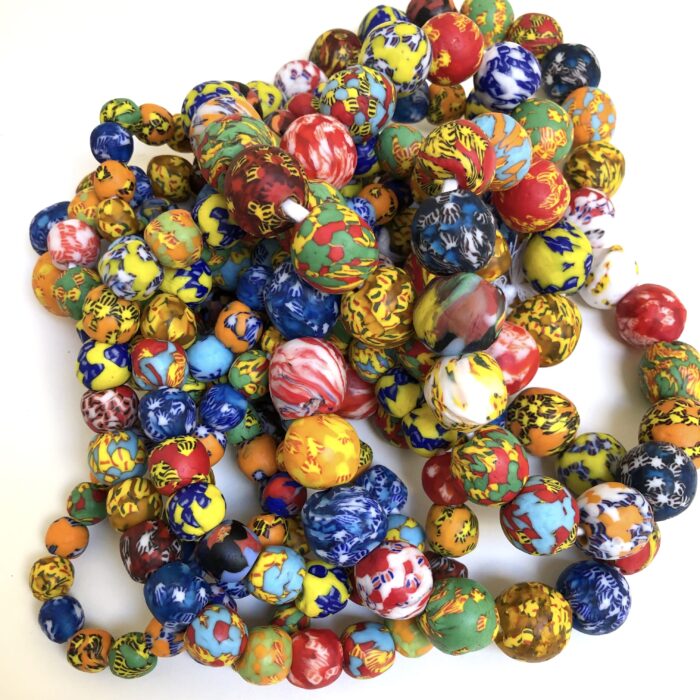 Fused Rainbow Recycled Glass Beads