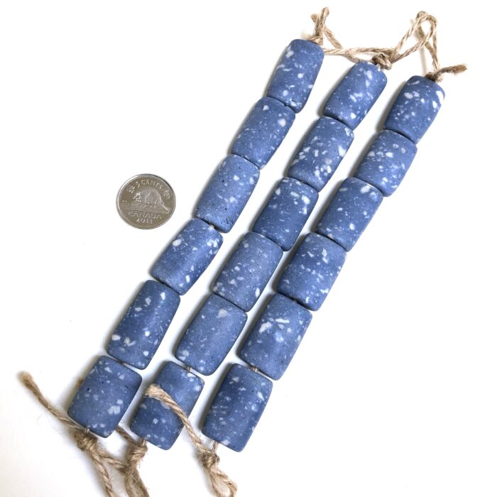 Blue Tile Recycled Glass Beads