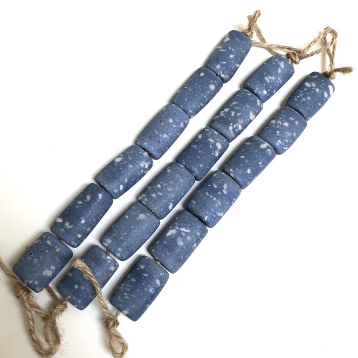 Blue Tile Recycled Glass Beads