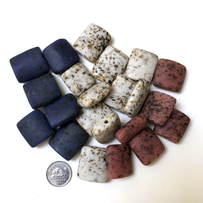 Rectangular Speckled Recycled Glass Beads