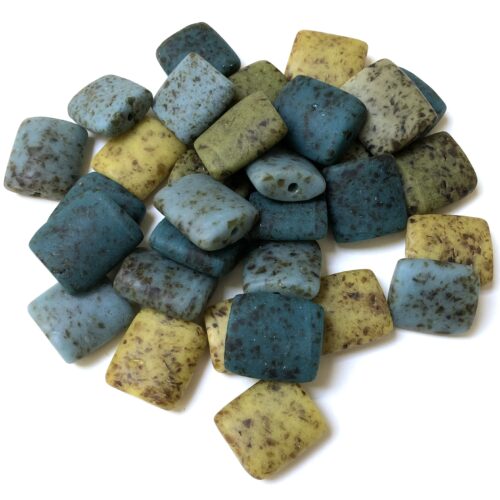 Rectangular Speckled Recycled Glass Beads