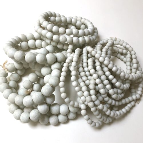 Polished White Recycled Glass Beads