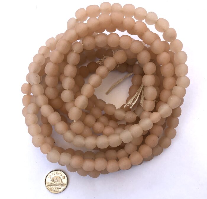 Pastel Blush Pink Recycled Glass Beads