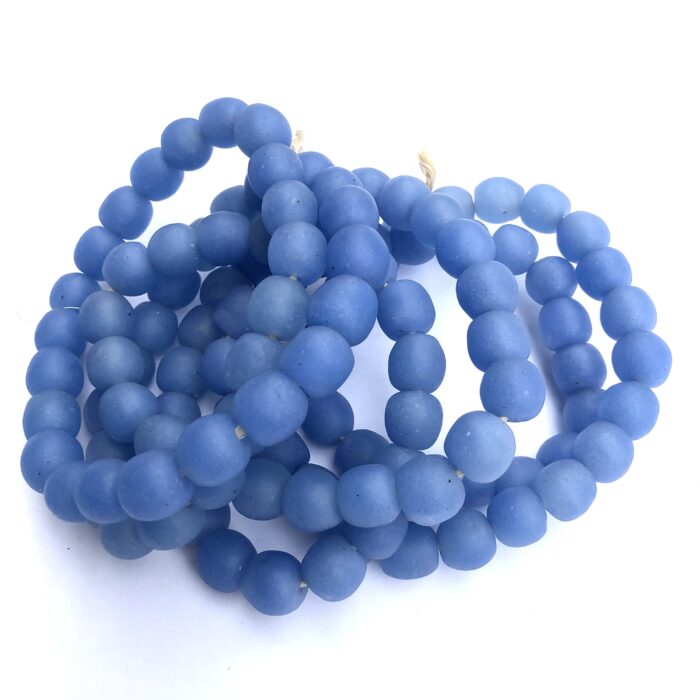 Pastel Blue Recycled Glass Beads