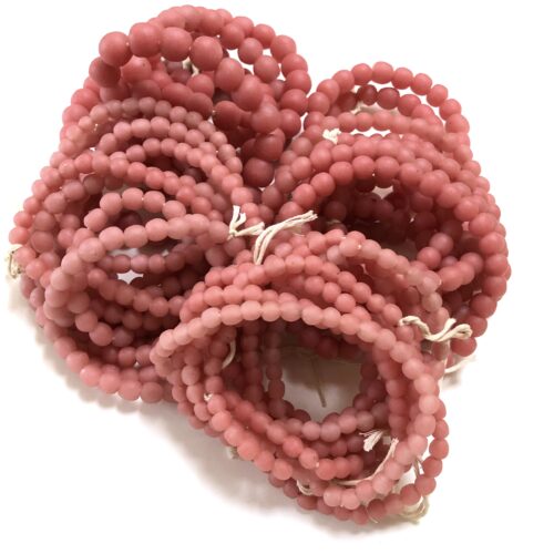 Pastel Watermelon Pink Recycled Glass Beads