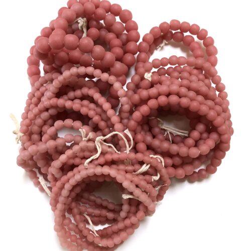Pastel Watermelon Pink Recycled Glass Beads