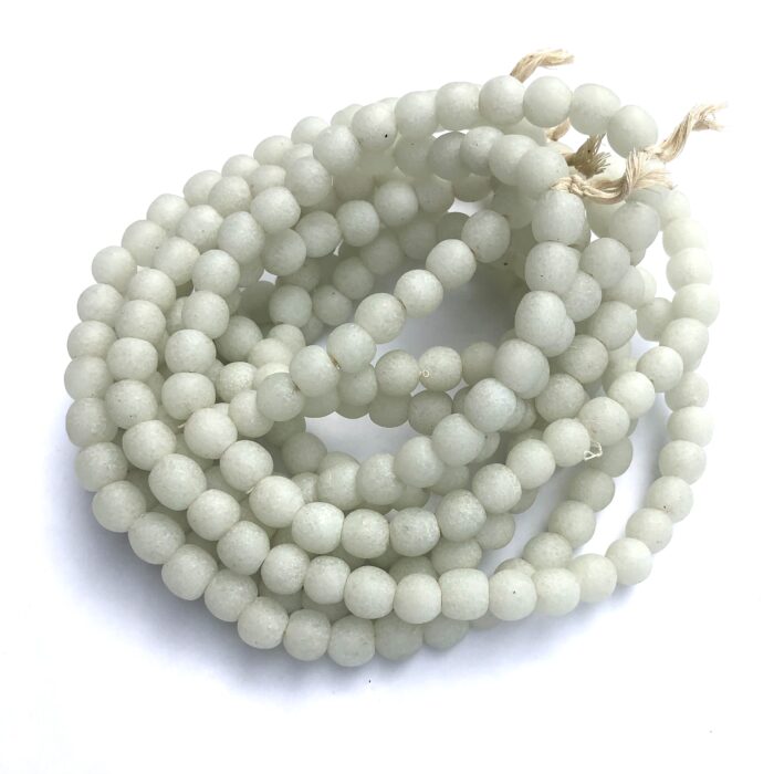 Pastel White Recycled Glass Beads