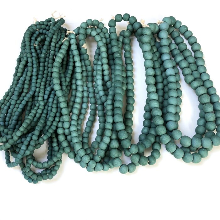 Polished Green Recycled Glass Beads