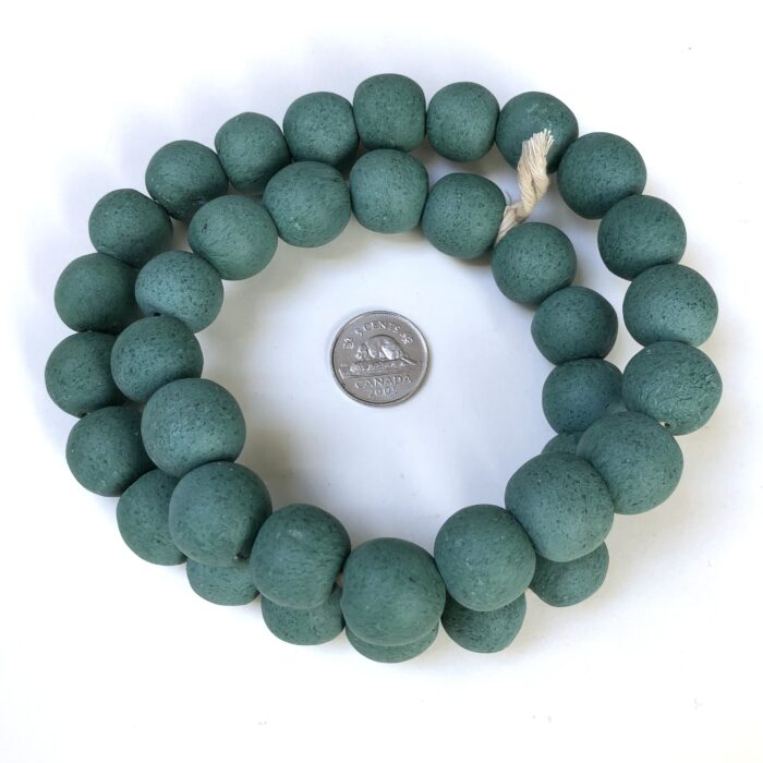 Polished Green Recycled Glass Beads