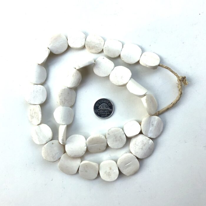 White Bone Disk Beads