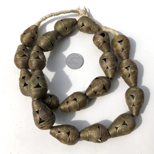 African Brass Teardrop Beads