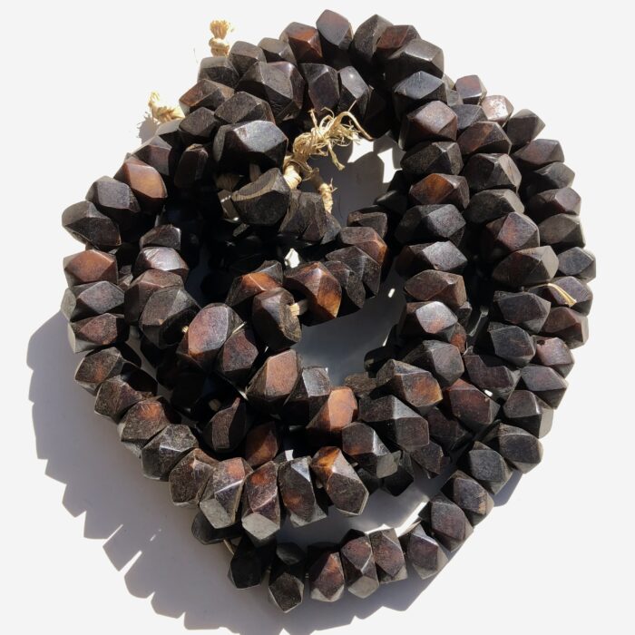 Dark Brown Irregular Bone Beads