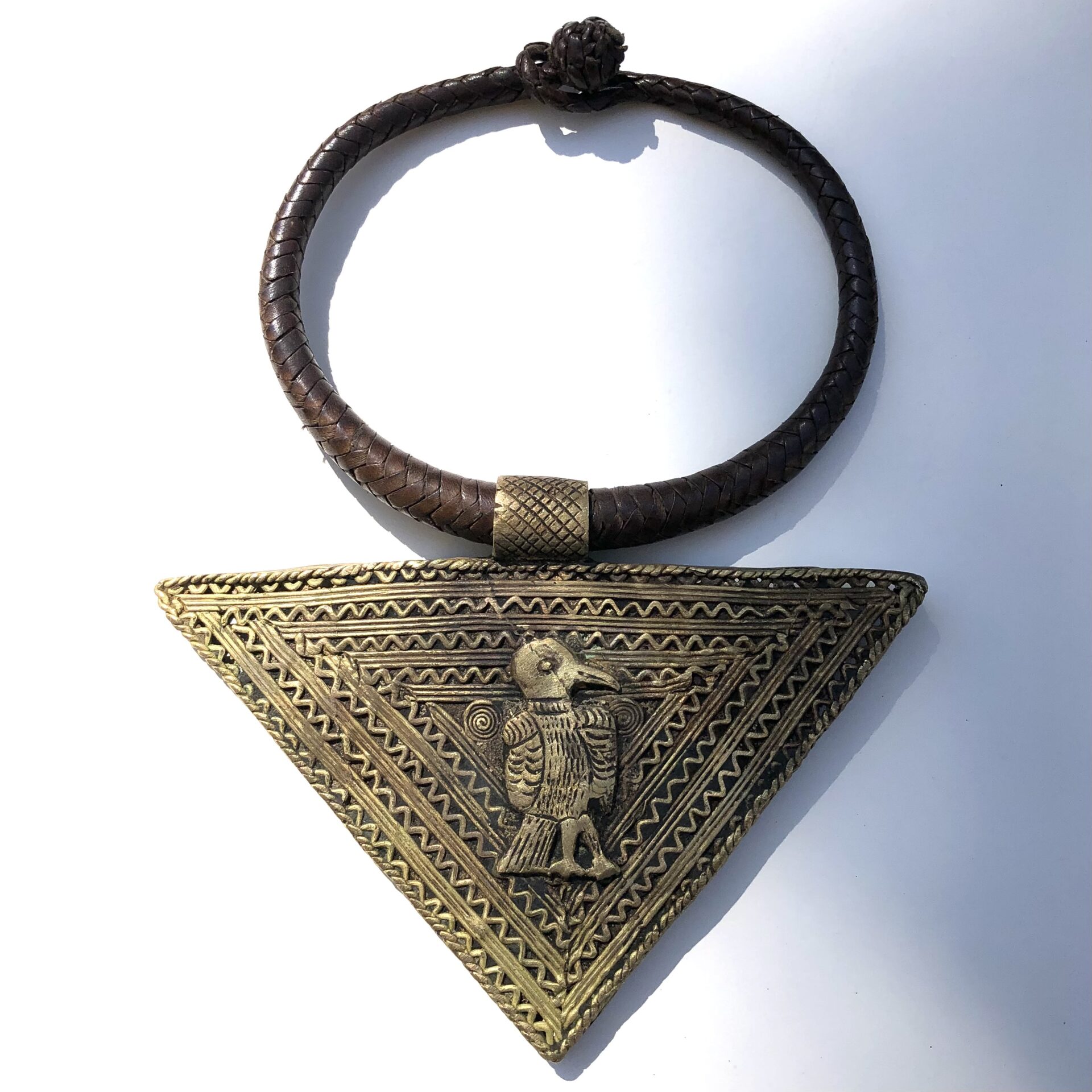 African Brass Amulet Necklace
