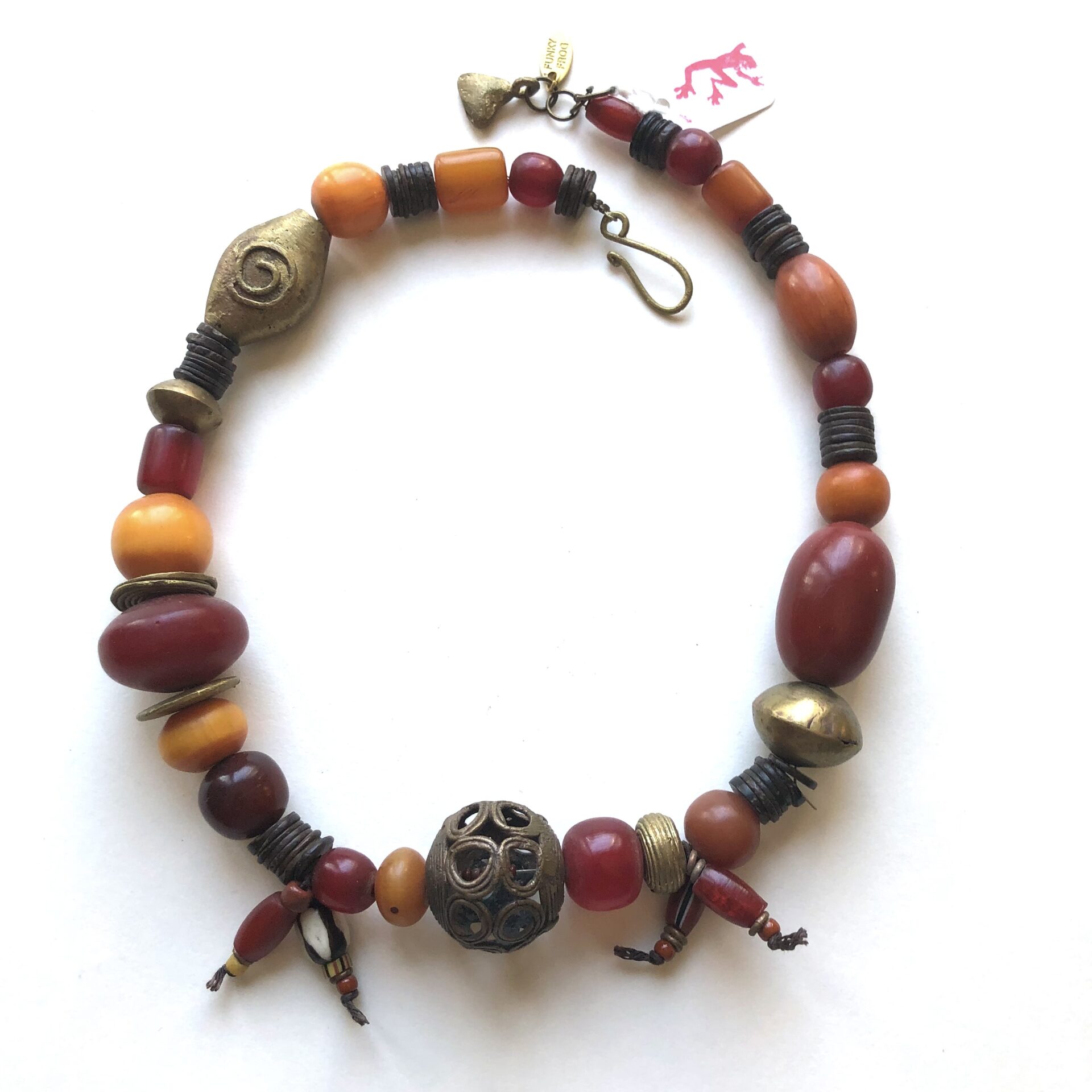Silvia Necklace with African Amber Beads
