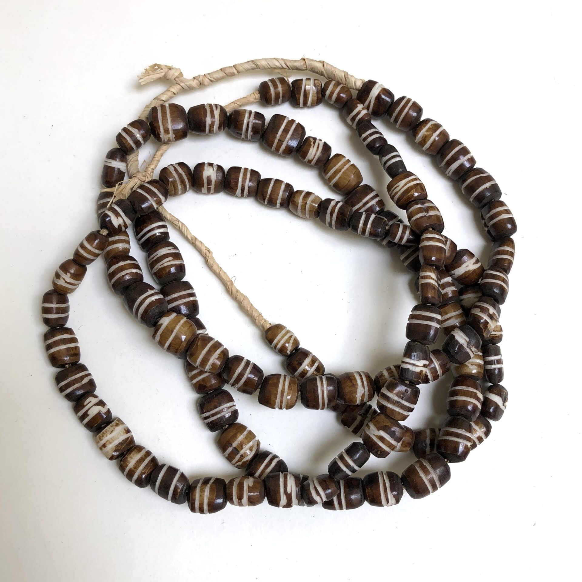 Brown Bone Beads with Stripe
