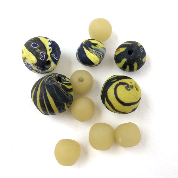 Yellow Combo of Recycled Glass Beads