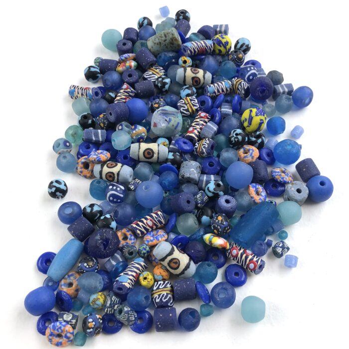 Blue Recycled Glass Beads Soup