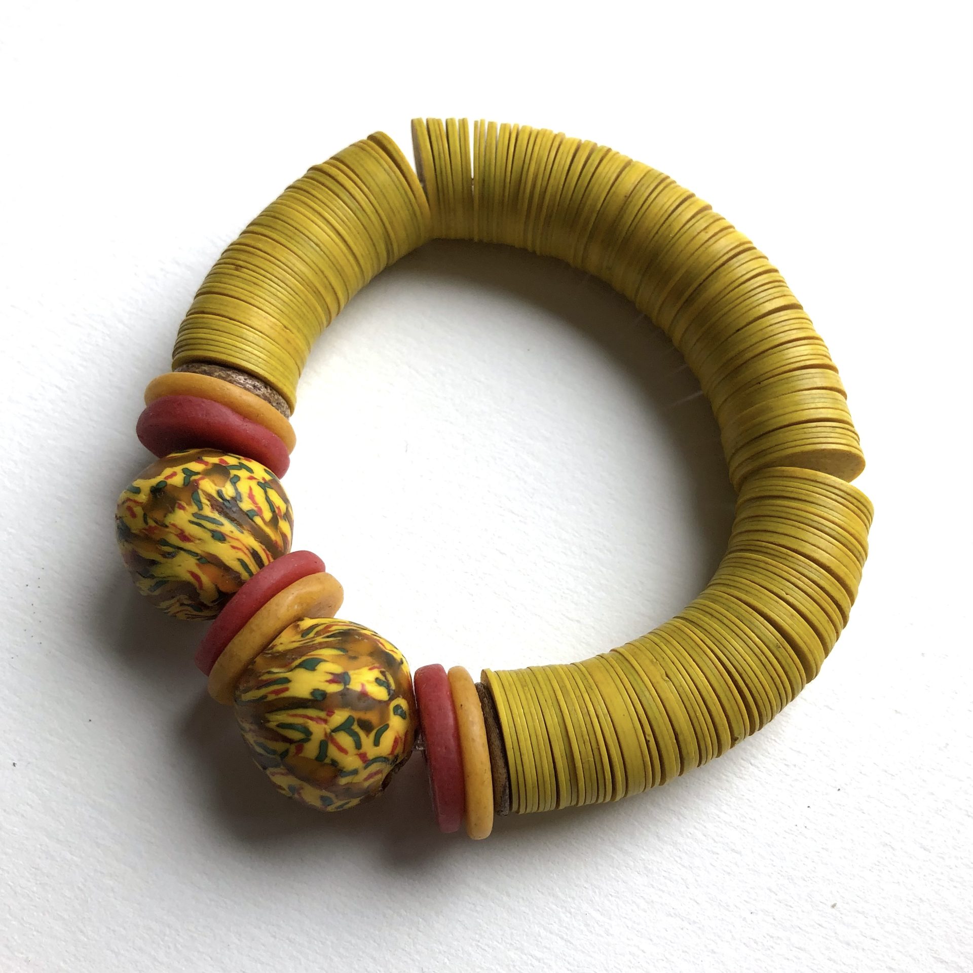 Yellow Vinyl Beads Bracelet