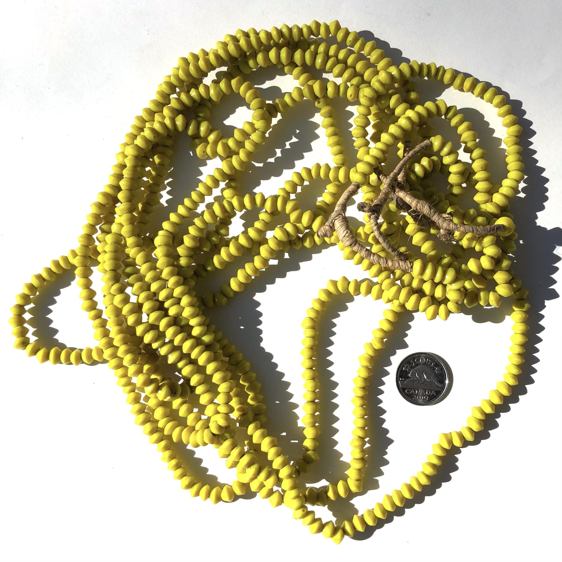 Large Yellow Vintage Glass Beads