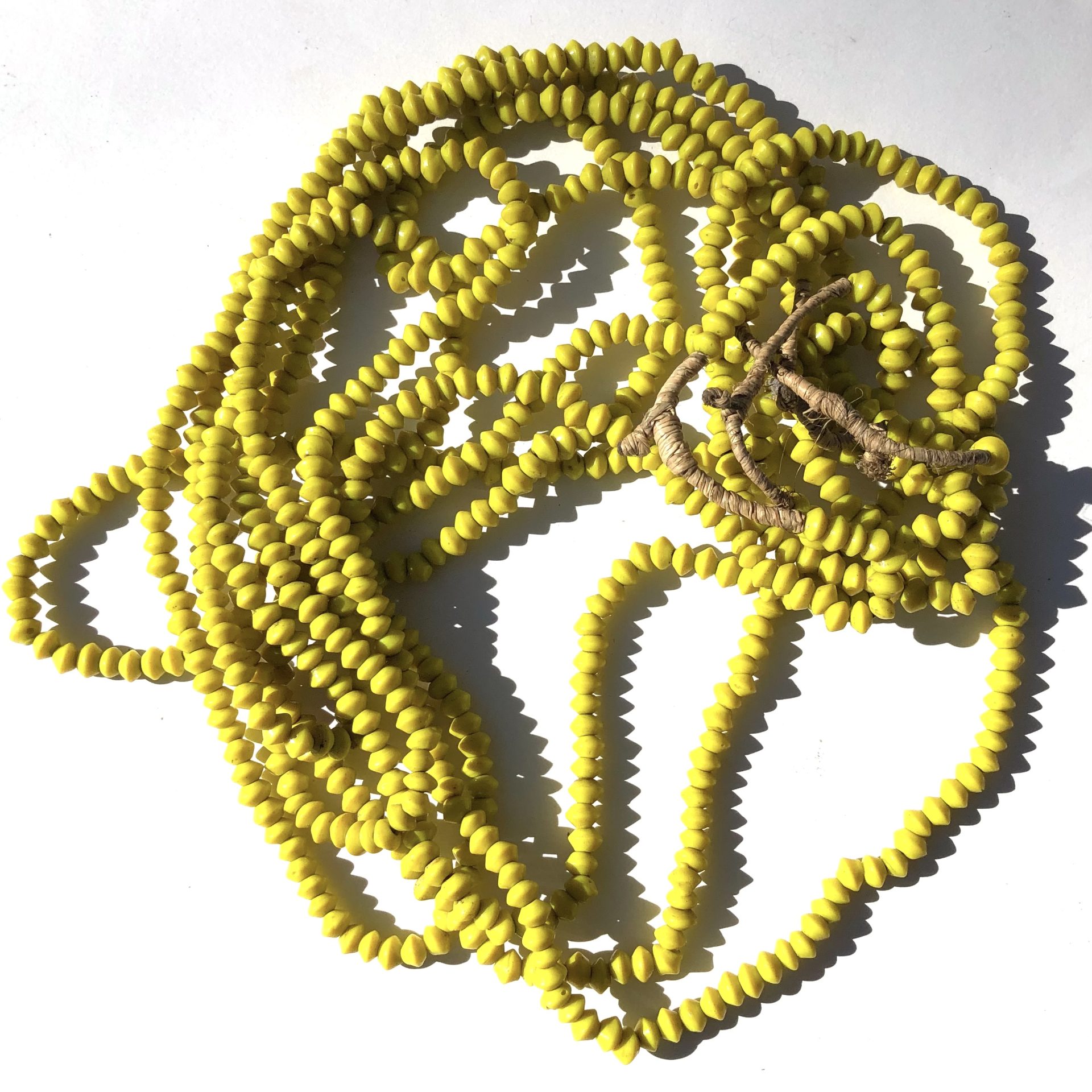 Large Yellow Vintage Glass Beads