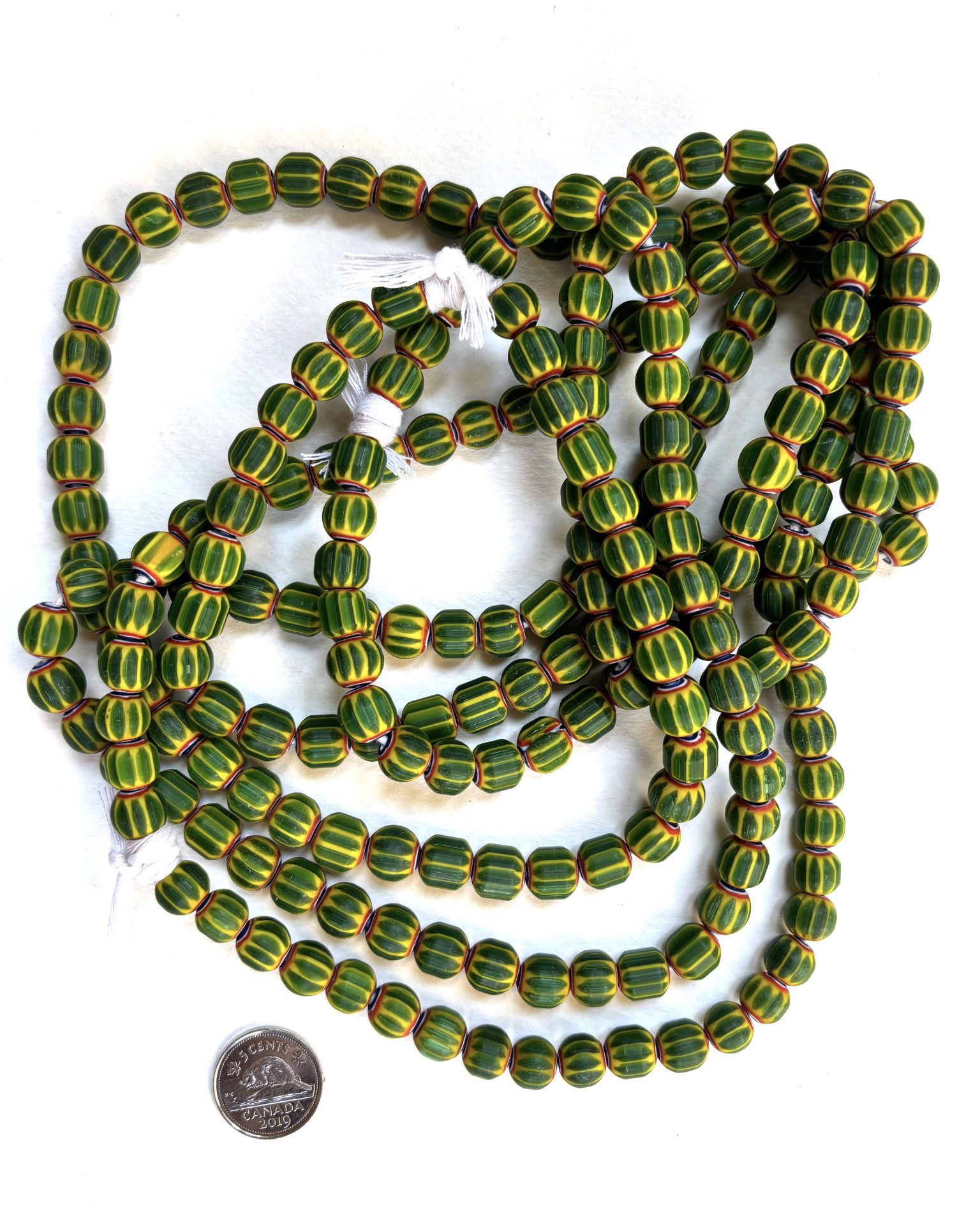 Green Chervron Beads