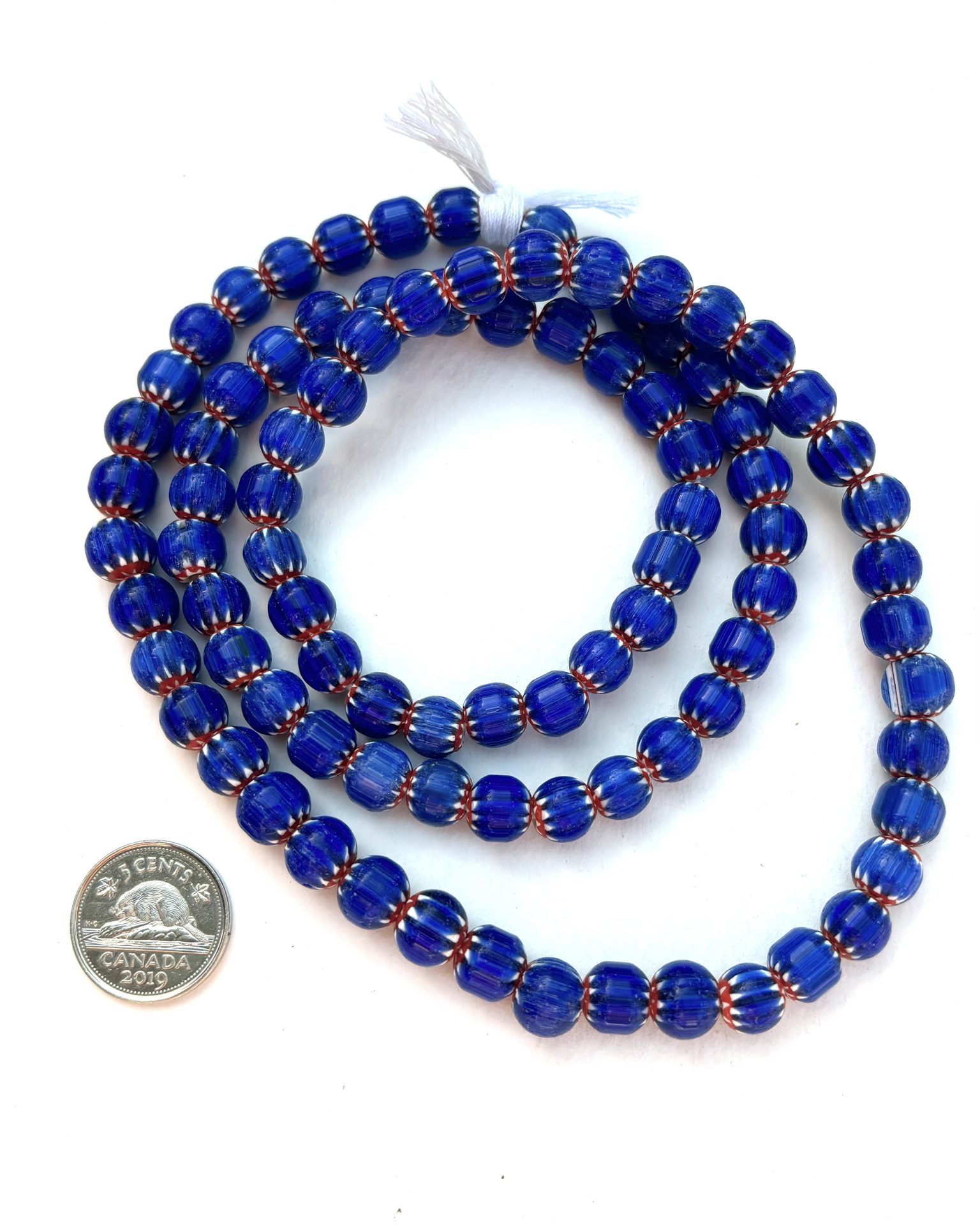 Royal Blue Chevron Beads